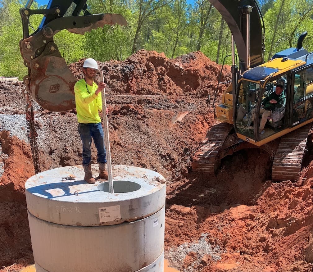 Construction team at work